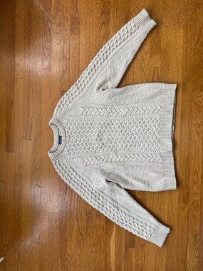 Patagonia Recycled Wool-Blend Cable-Knit Crewneck Sweater in Natural — Unisex M'